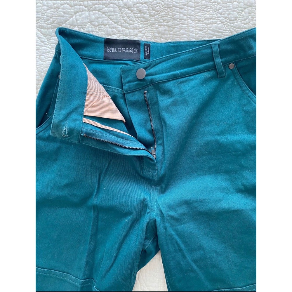 Wildfang Teal Cinch Back Carpenter Pants Womens Small High Waisted Workwear